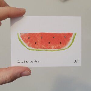 Mini Risograph Art Print - Watermelon - Inciardi Prints